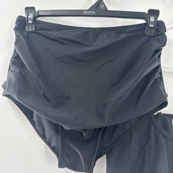 Edel Qual size-Medium High Waist Tankini Women Two Piece Swimsuit Black *READ... - Picture 4 of 14